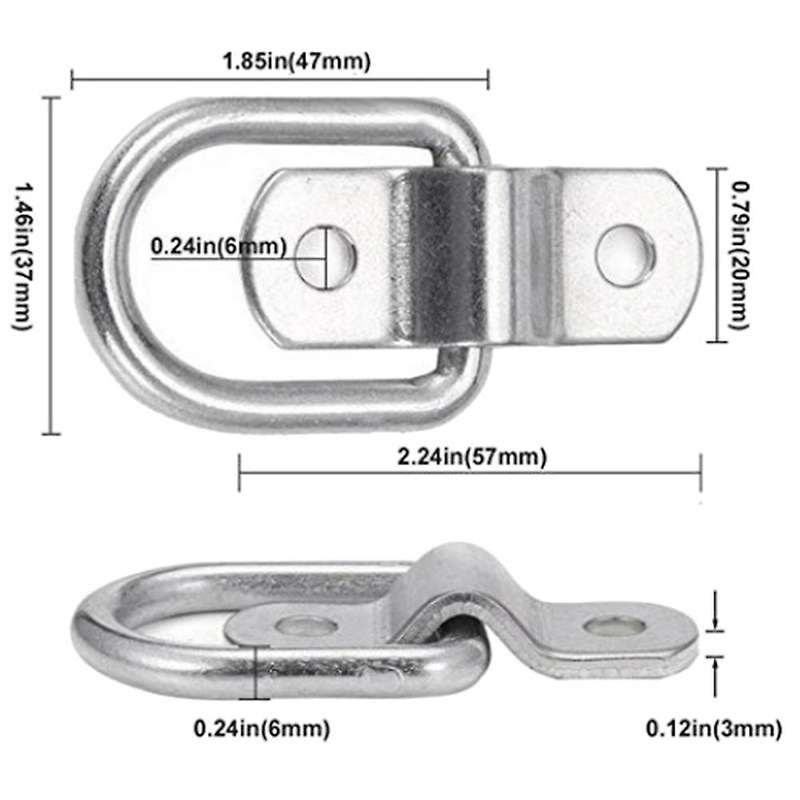 24 Pieces D-ring Tie Down D-rings Trailer Ratchet Tie Down Straps