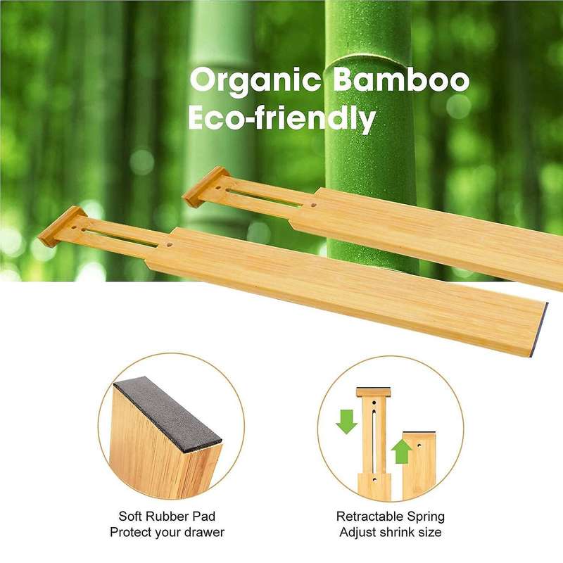 Drawer Divider Bamboo (43-56 Cm) Dresser Desk Organization System