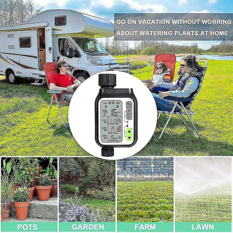 Rain Sensor Hose Timer, Watering Timer with 3 Separate Programs