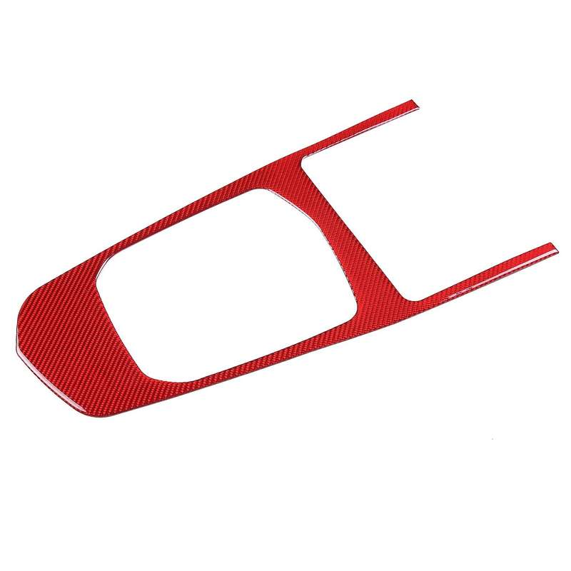 Car Soft Carbon Fiber Central Control Gear Panel Cover Trim Red