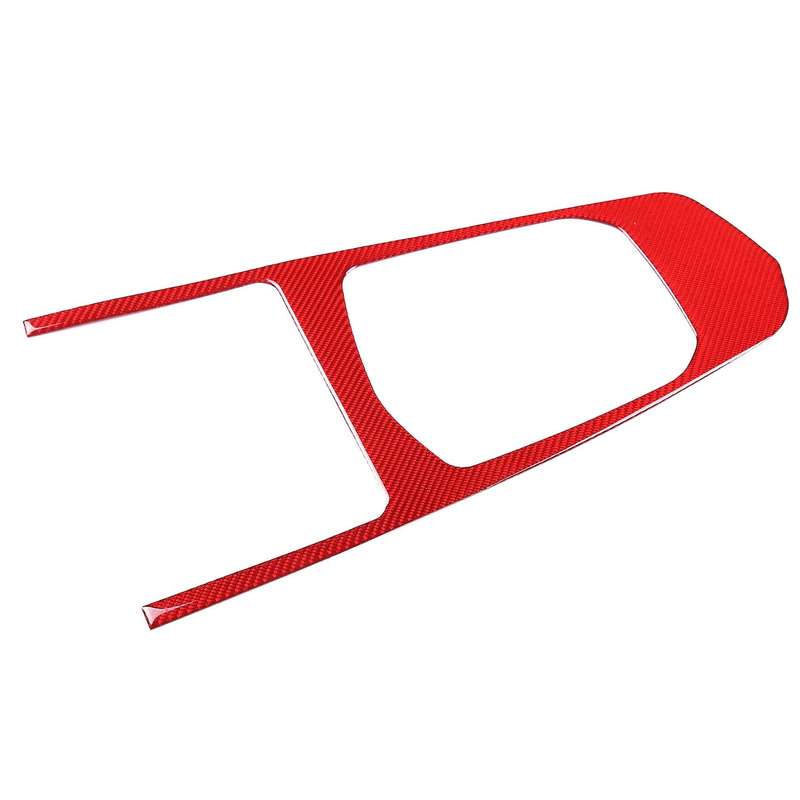 Car Soft Carbon Fiber Central Control Gear Panel Cover Trim Red