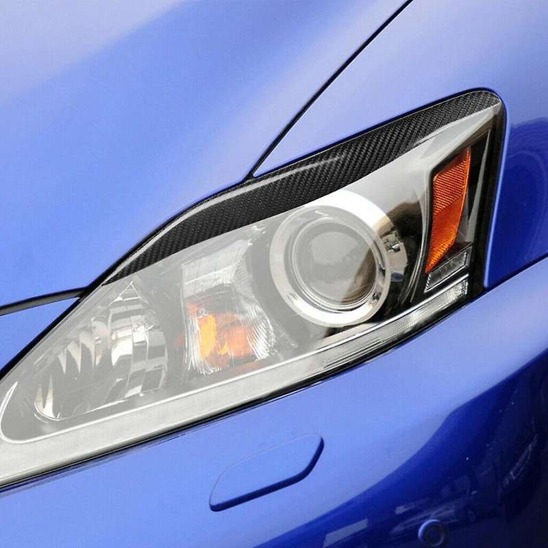 Real Carbon Fiber Car Front Headlight Eyebrow Covers Decorative