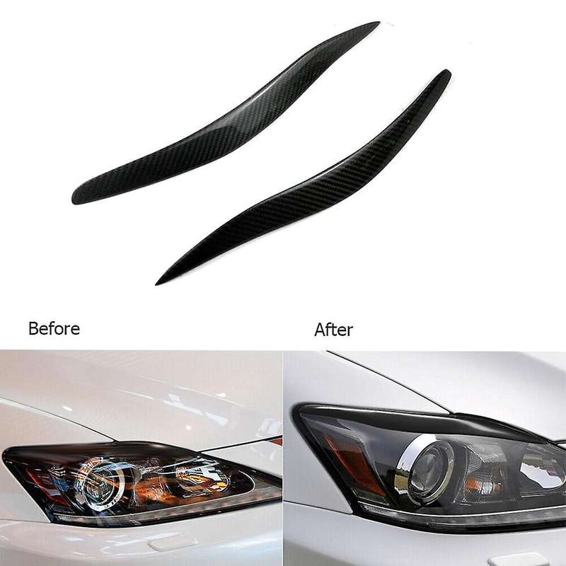 Real Carbon Fiber Car Front Headlight Eyebrow Covers Decorative