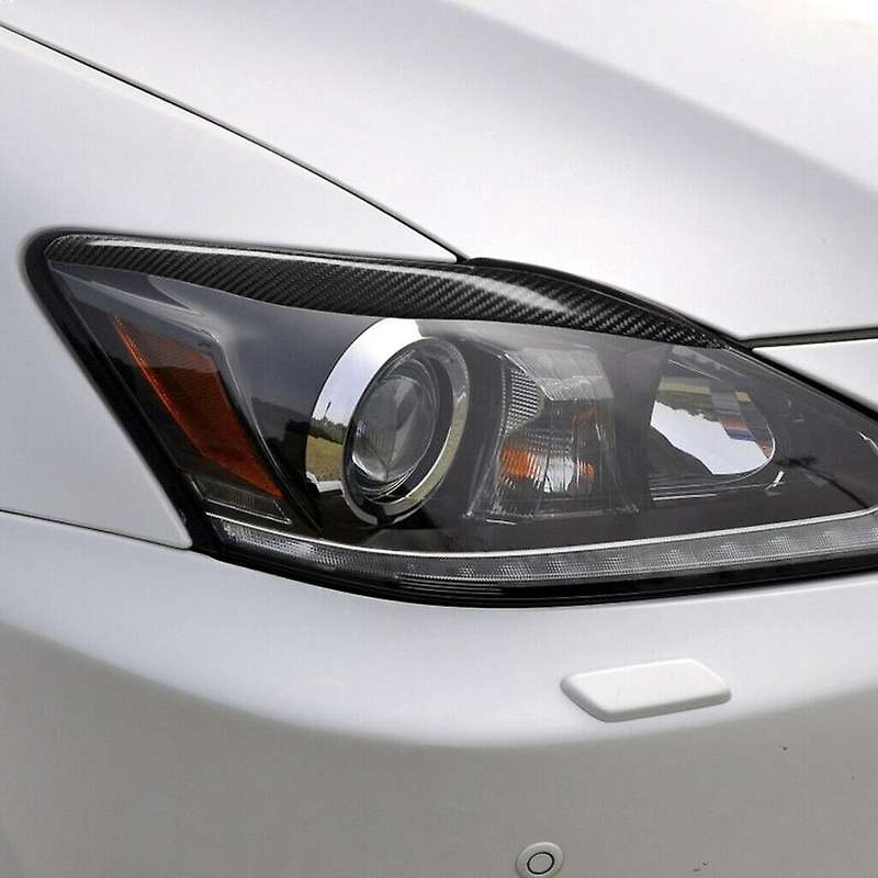 Real Carbon Fiber Car Front Headlight Eyebrow Covers Decorative