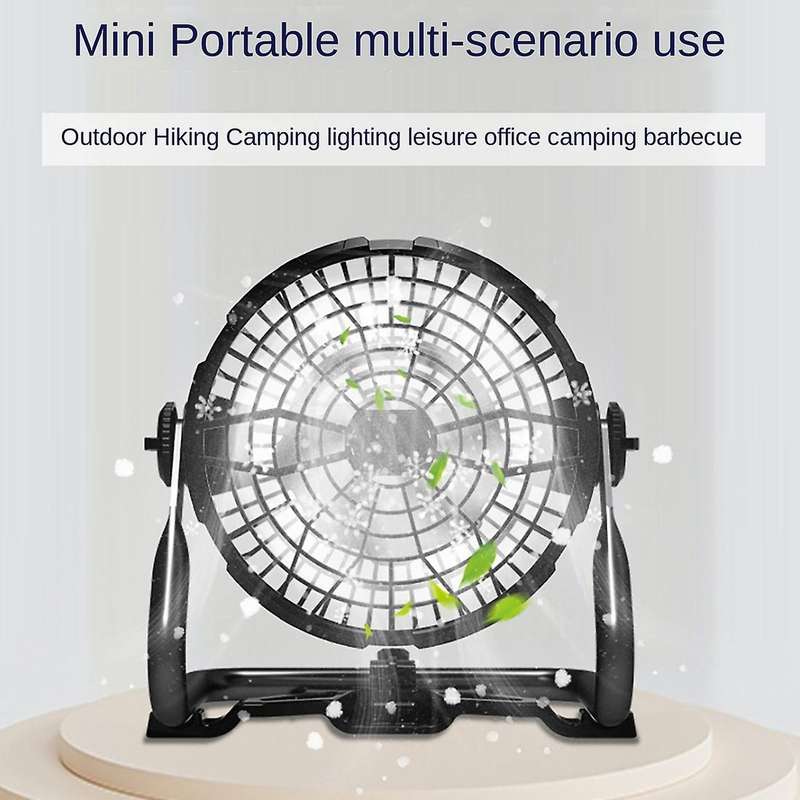 Outdoor Floor Fan Portable with Led Light Adjustment for Garage B