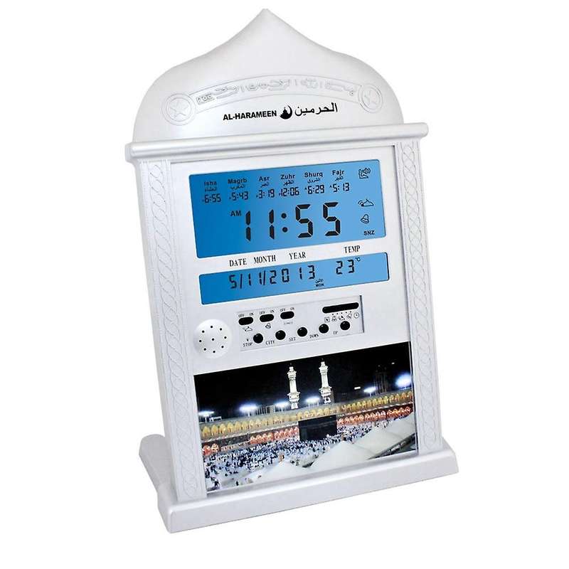 Azan Mosque Prayer Clock Islamic Mosque Azan Calendar Silver