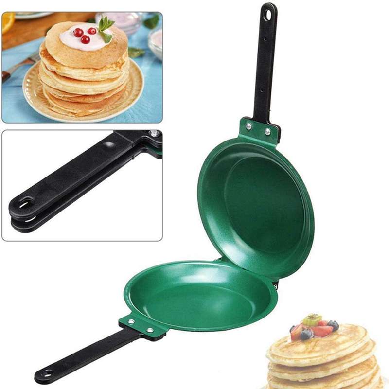2x Diy Non-stick Double-sided Frying Pan, Gas and Induction Universal