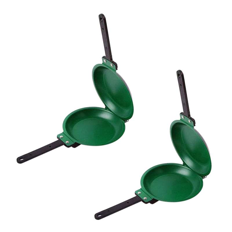 2x Diy Non-stick Double-sided Frying Pan, Gas and Induction Universal