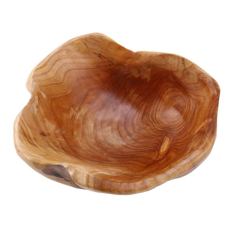 2x Household Fruit Bowl Wooden Candy Dish Carving Root 20-24 Cm