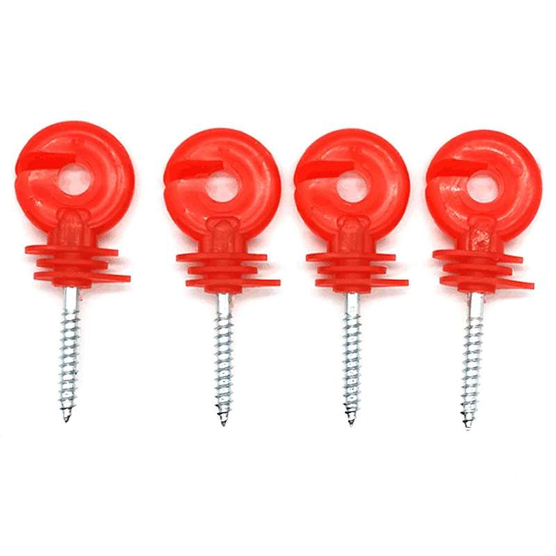 100pcs Electric Fence Wooden Post Claw Insulator Nail (red)