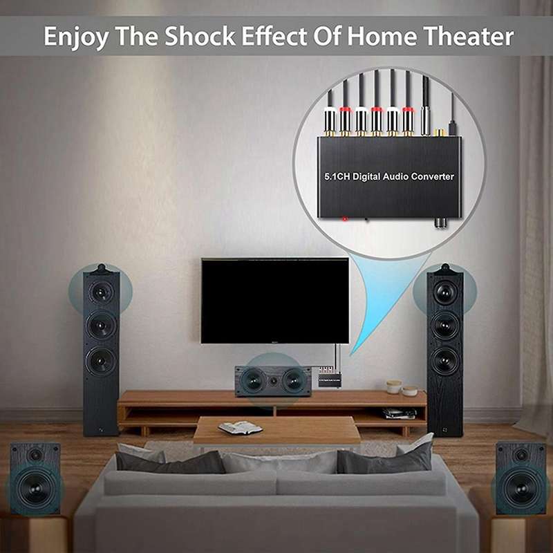 5.1ch Digital Audio Converter Decoder for Amplifier Soundbar