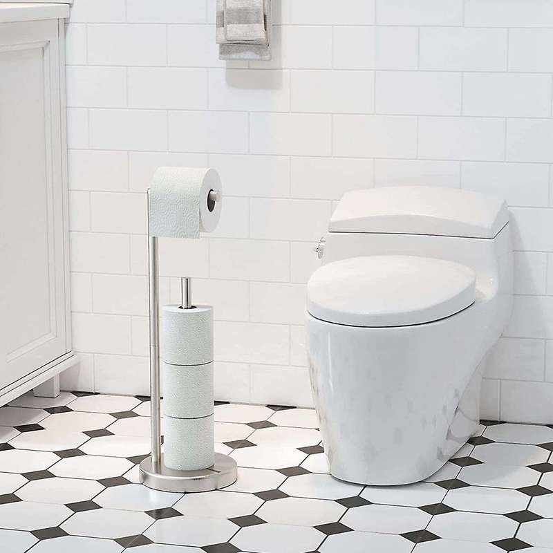Toilet Paper Holder Free Standing Black