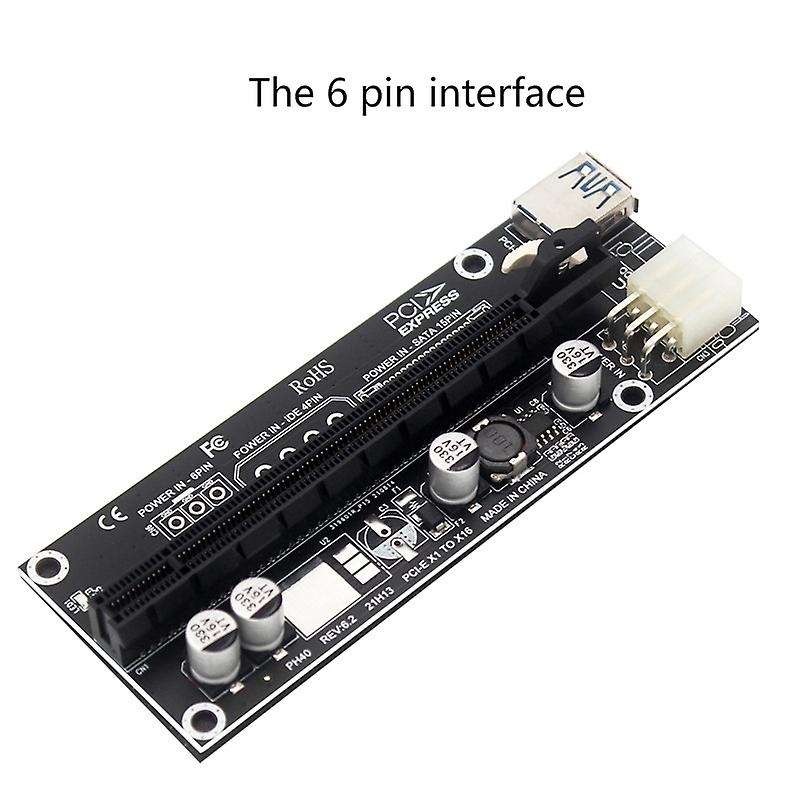Pcie Extension Cable X1 to X16 Adapter Card 6pin Interface