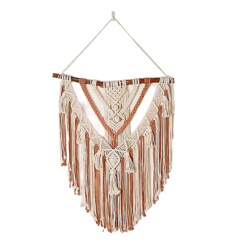 Hand-woven Color Macrame Bohemian Tapestry for Home Bedroom 60x75cm-a