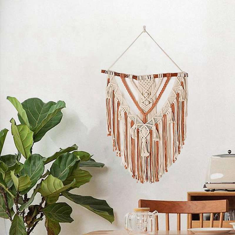 Hand-woven Color Macrame Bohemian Tapestry for Home Bedroom 60x75cm-a