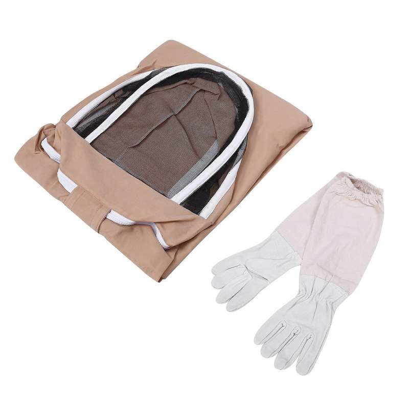 Ventilated Full Body Beekeeping Bee Keeping Suit with Leather Gloves