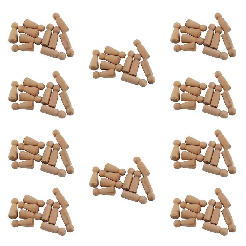 100 Pieces 65 Mm Unfinished Wooden Peg Dolls Decorations,wood Color