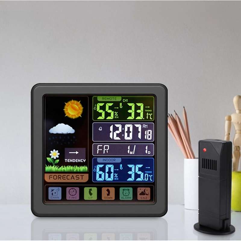 Weather Stations Wireless Indoor Outdoor Thermometer with Alarm Clock