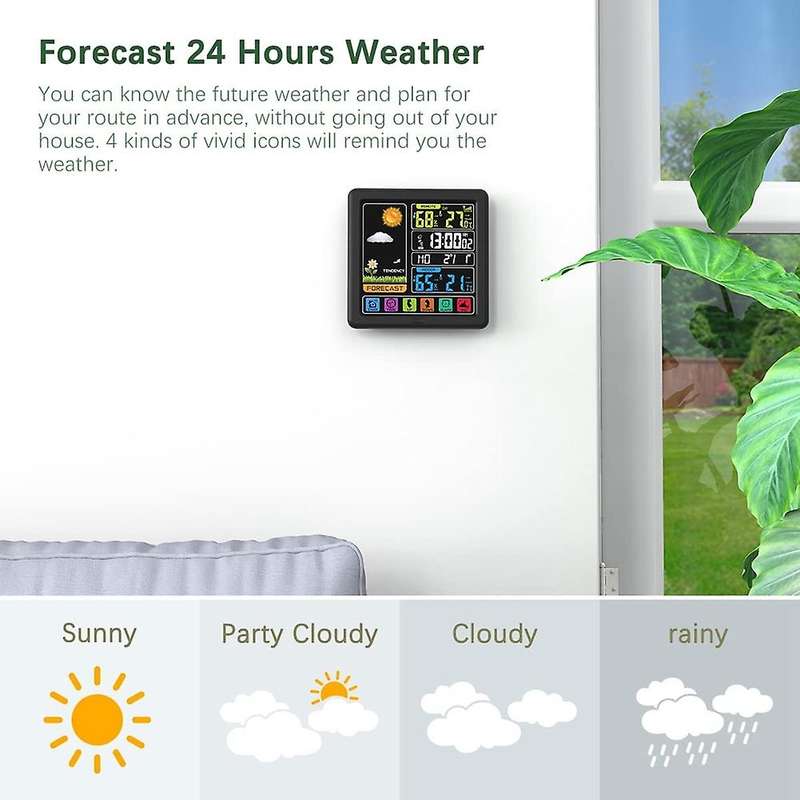 Weather Stations Wireless Indoor Outdoor Thermometer with Alarm Clock