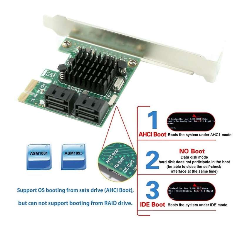 Sata 3.0 Card with 4 Sata Cables,pcie Sata Controller Expression Card