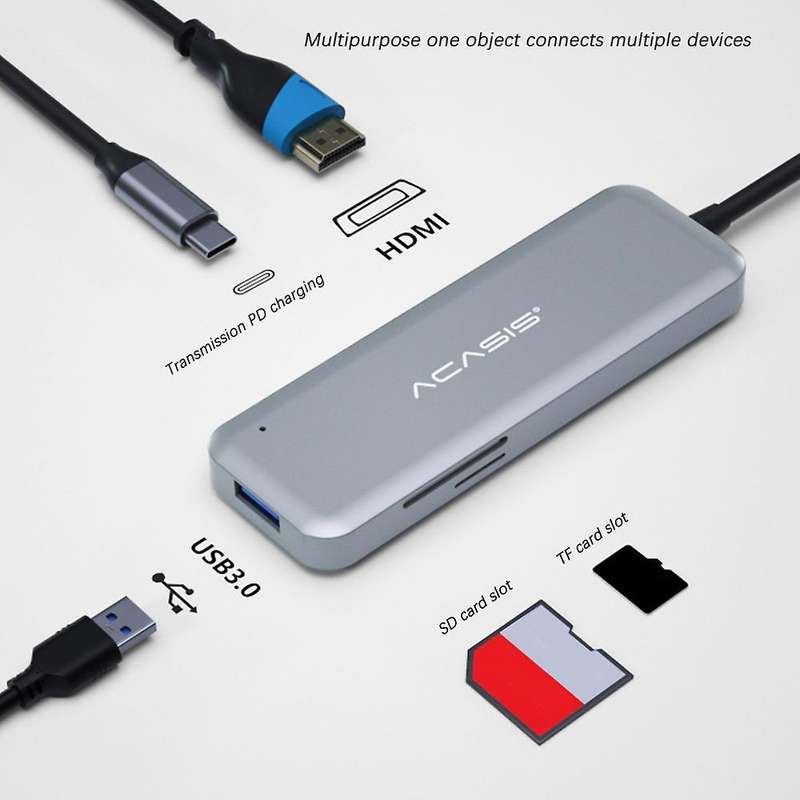 5 In 1 Type C Hub Extender Docking Station Usb Type-c for Pc Laptop