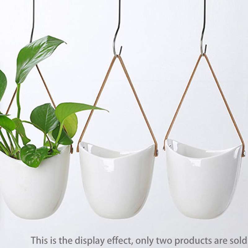 2pcs Wall Planters White Ceramic Set Large Indoor Outdoor Flower Pots