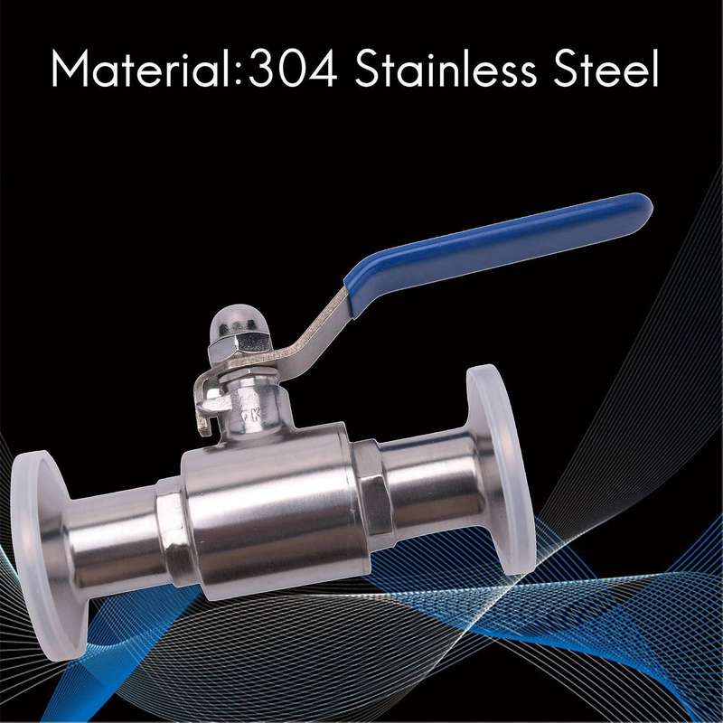 2x 1inch 25mm 304 Stainless Steel Sanitary Ball Valve 1.5 Inch