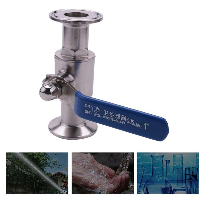 2x 1inch 25mm 304 Stainless Steel Sanitary Ball Valve 1.5 Inch