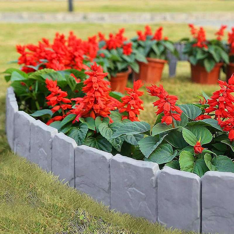 Lawn Edging In Stone Look, Flower Bed Border, Mowing Edge