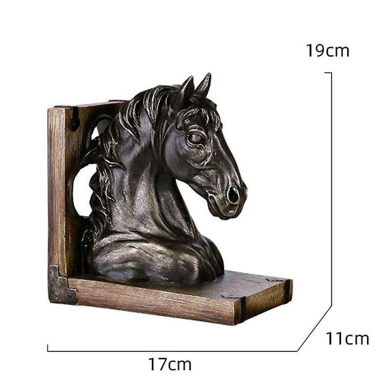 American Retro Horse Head Bookend Ornaments Resin Antique Crafts A