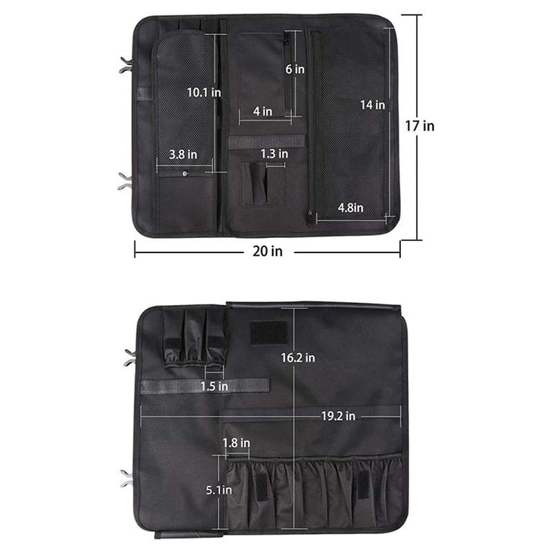 Wessleco 2x Chef Knife Bag Roll Bag Carry Case Bag