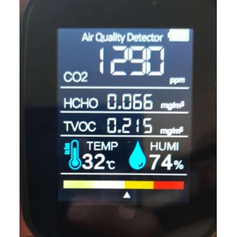 5in1 Co2 Meter Digital Humidity Tester Air Quality Detector (white)