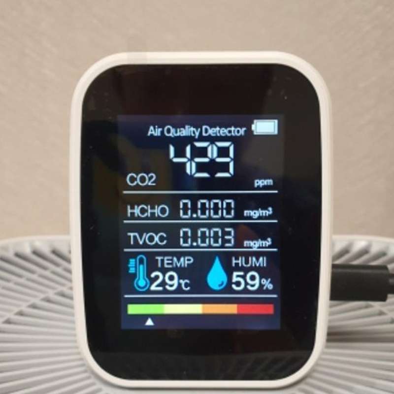 5in1 Co2 Meter Digital Humidity Tester Air Quality Detector (white)