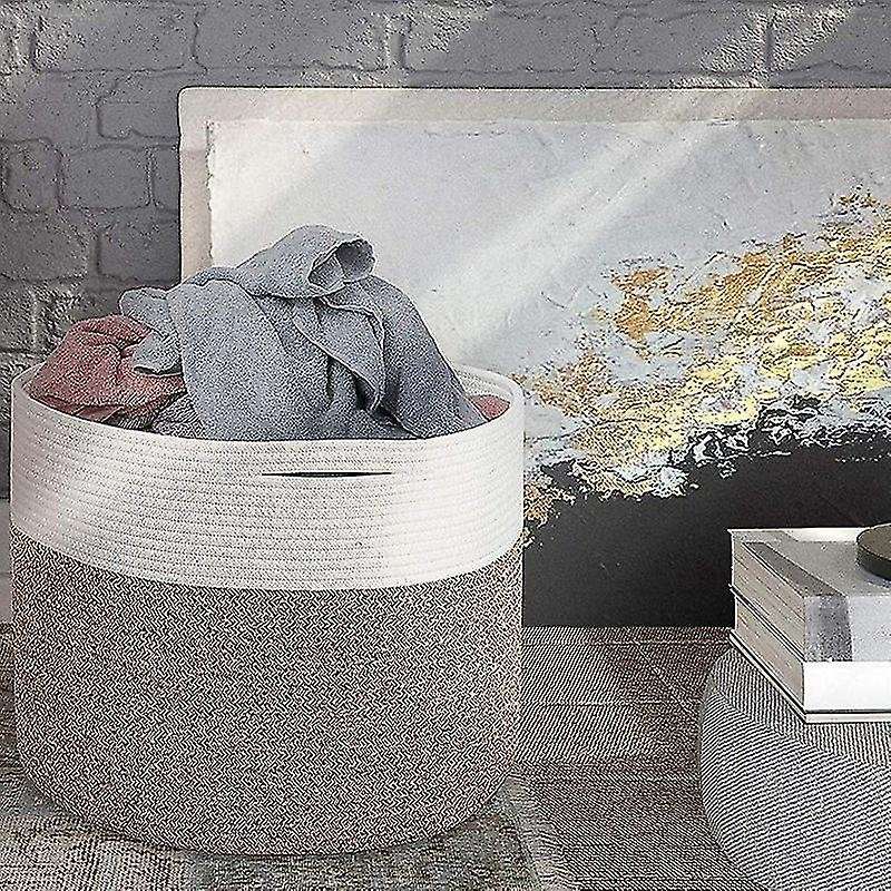Large Cotton Rope Basket Baby Laundry Basket Woven Blanket Basket