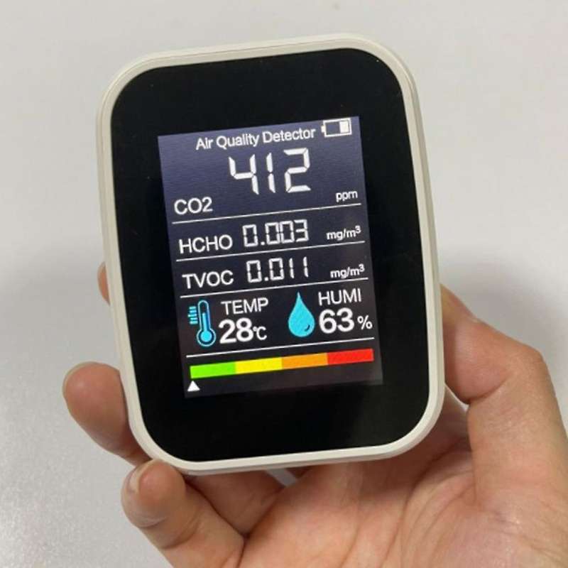 5in1 Co2 Meter Digital Humidity Tester Air Quality Detector (black)