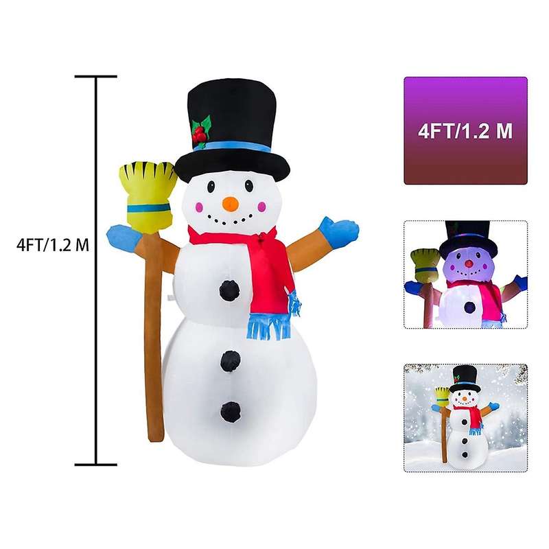4 Feet Christmas Inflatable Snowman Outdoor Decor ,us Plug