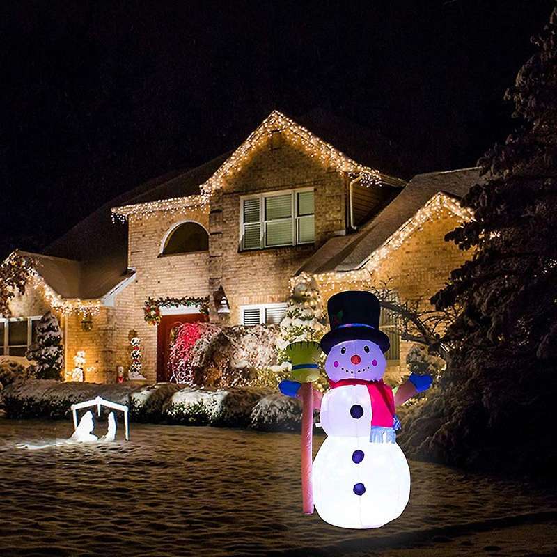 4 Feet Christmas Inflatable Snowman Outdoor Decor ,us Plug