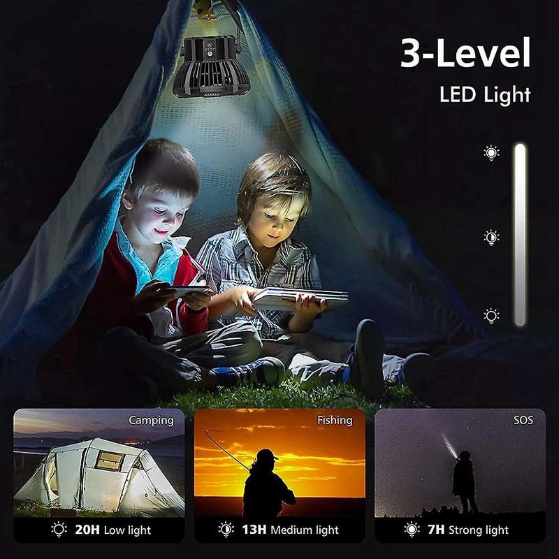Portable Camping Fan Rechargeable,with Led Light,remote Control Fan