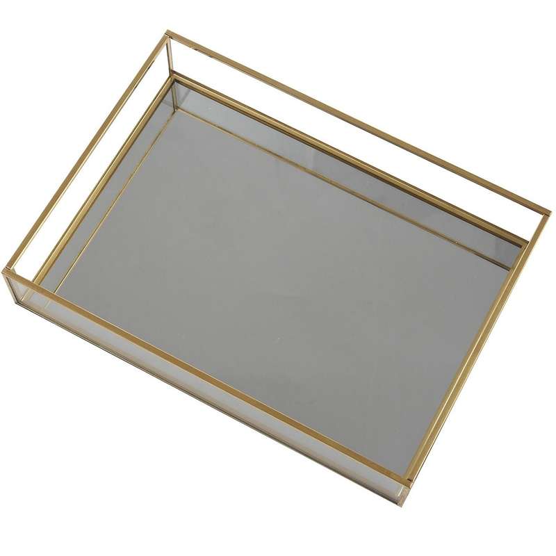 2x Nordic Retro Storage Tray Gold Plate Jewelry Display Home(m)