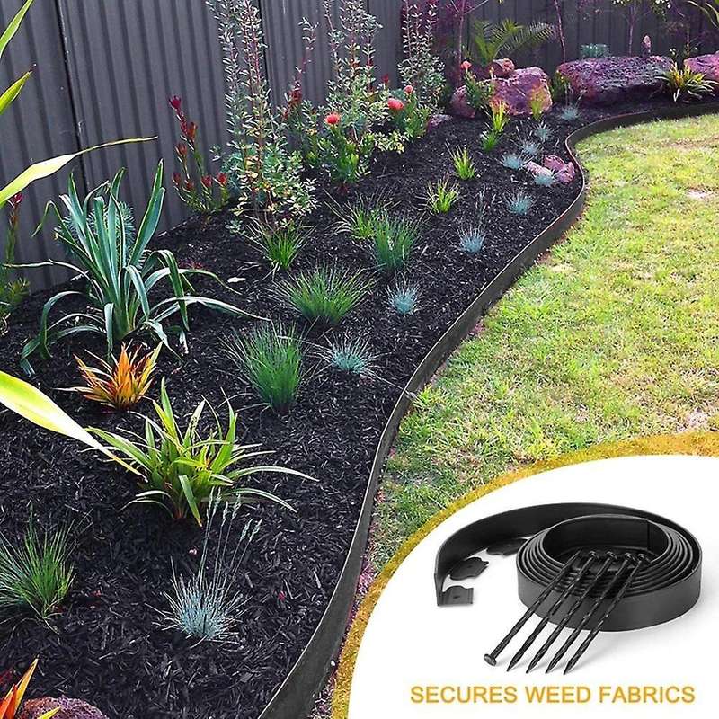 5m/16.4ft Lawn Grass Plastic Edging Border Greening Belt Stakes