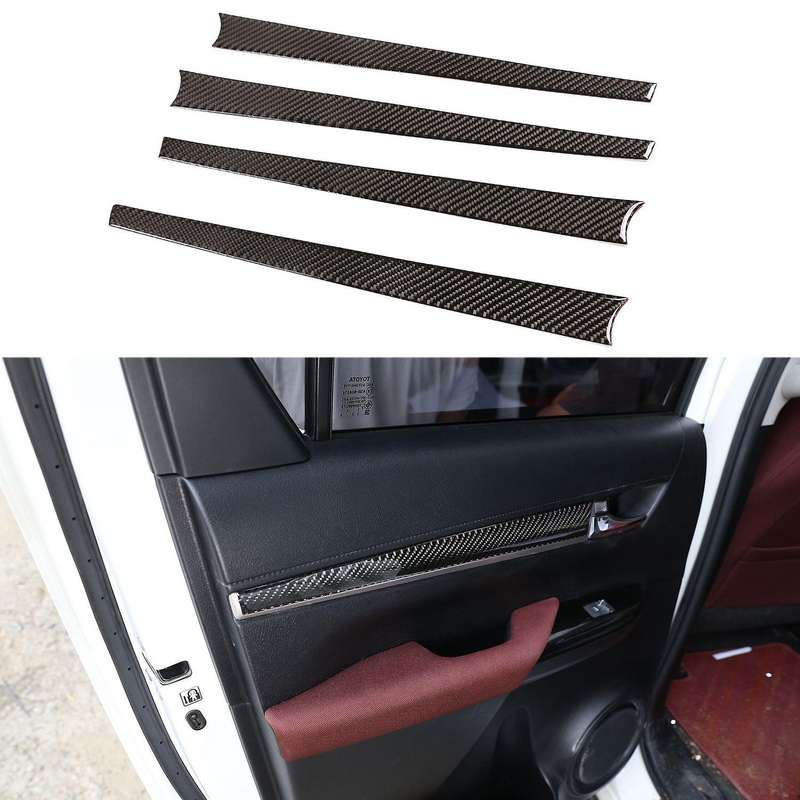 For Toyota Hilux 2015-2021 Carbon Fiber Car Inner Door Line Cover