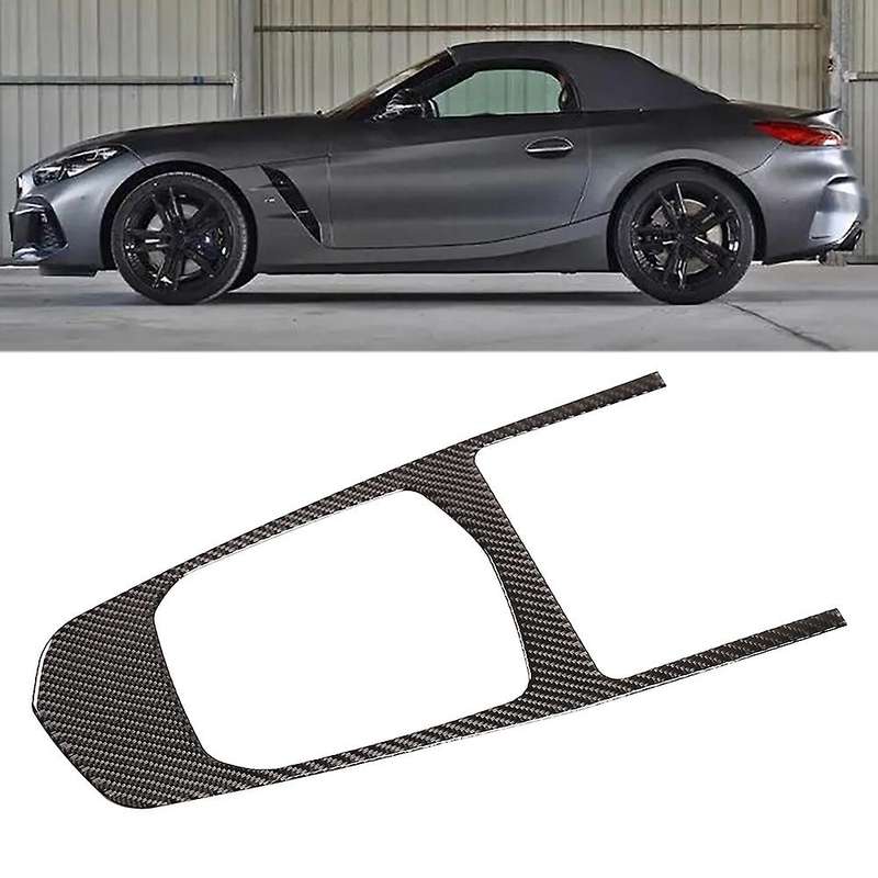 Car Soft Carbon Fiber Central Control Gear Panel Cover Trim Black