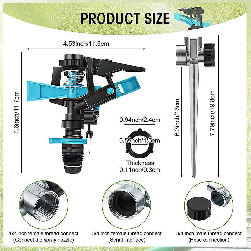 Automatic 360 Degree Rotary Sprinkler for Lawn Garden Flower