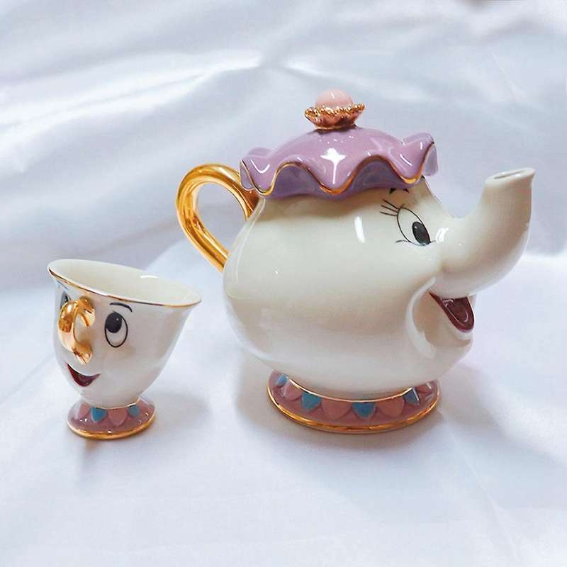 Cartoon Beauty and The Beast Teapot Mug Mrs Potts Chip Tea Pot Cup