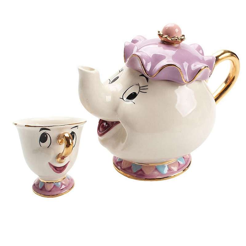Cartoon Beauty and The Beast Teapot Mug Mrs Potts Chip Tea Pot Cup