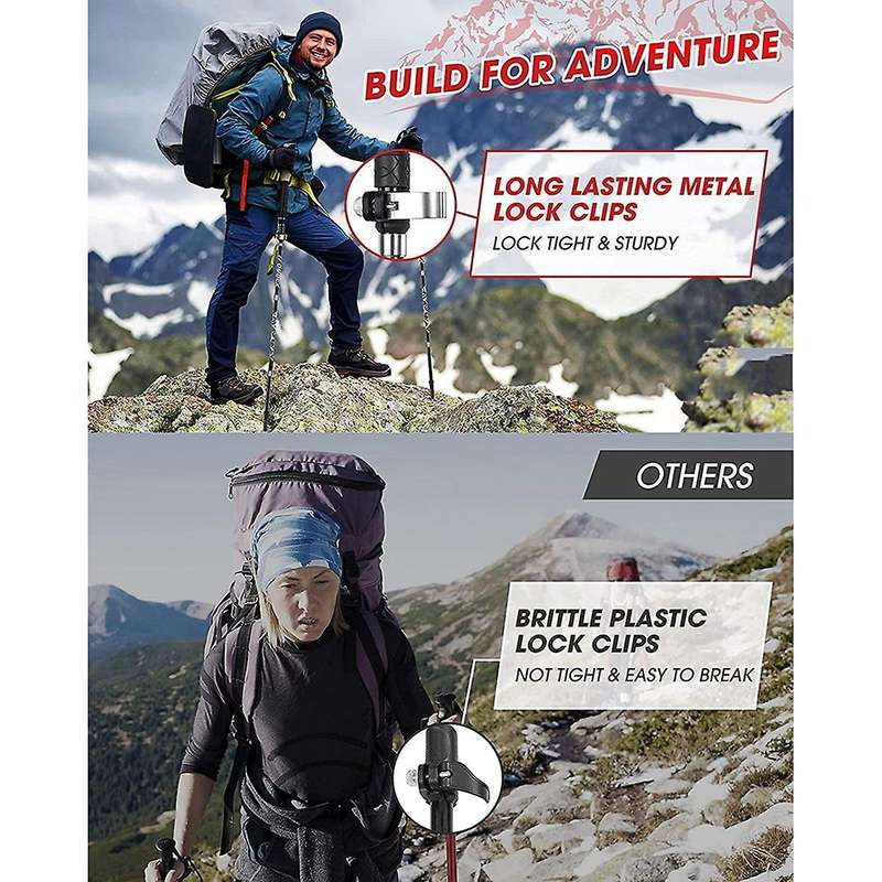 Trekking Poles for Hiking Collapsible - Folding Hiking Pole Pairs