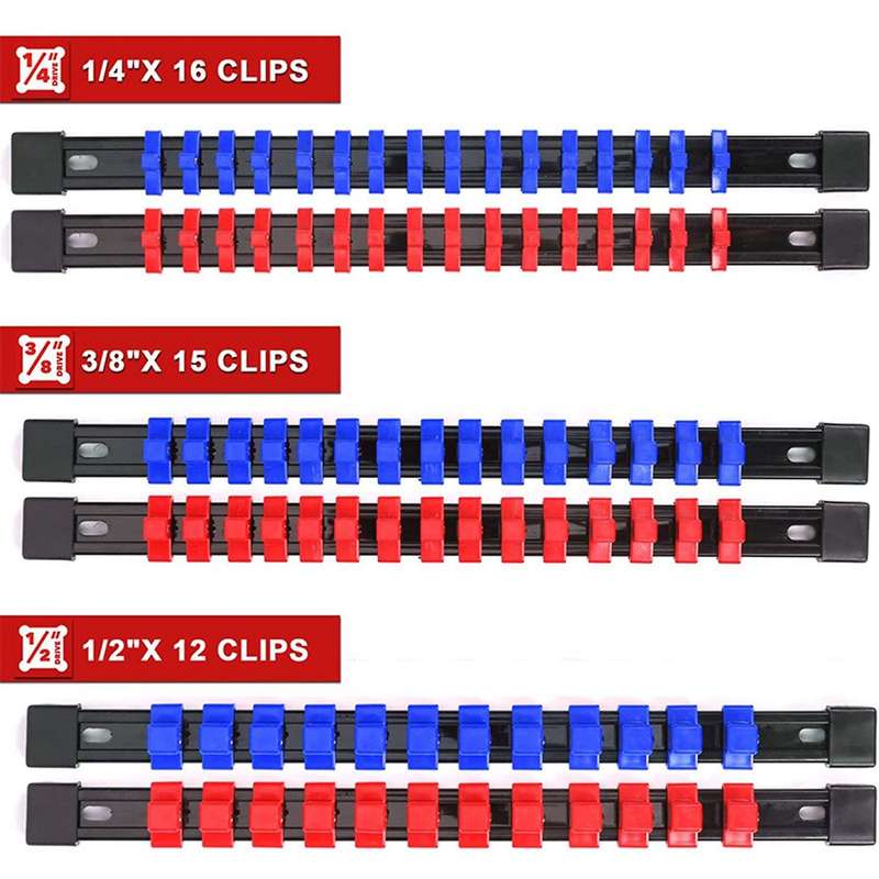 Abs Socket Organizer Drive Socket Holder, 12 Pieces Set