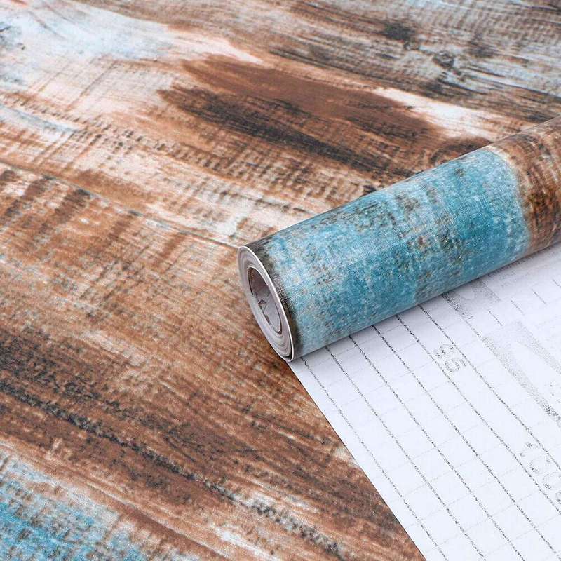 6m Vinyl 3d Rustic Wood Plank Self Adhesive Wallpaper Wall Stickers