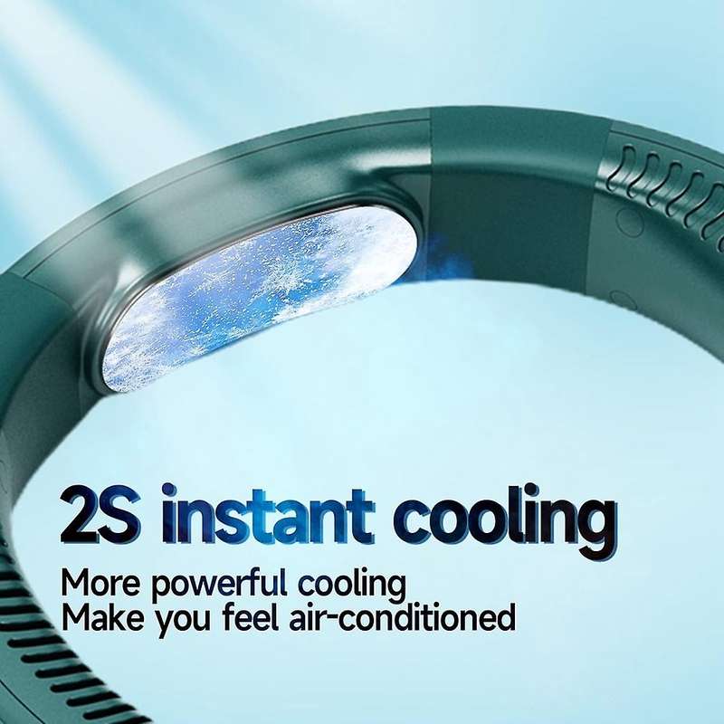 Neck Cooler Refrigeration Airneck Cooling Hanging Neck Fan Green