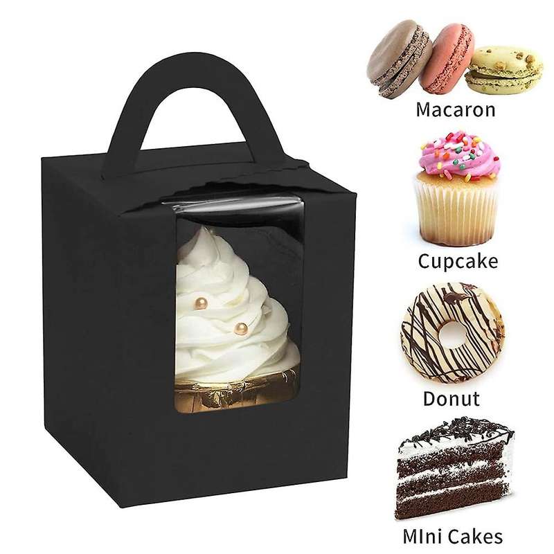 50pcs Individual Cupcake Containers,cupcake Boxes,black